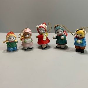 Kitty Cucumber Schmid The Snowball Fight Ornament Collection. 1989 Vintage boxed